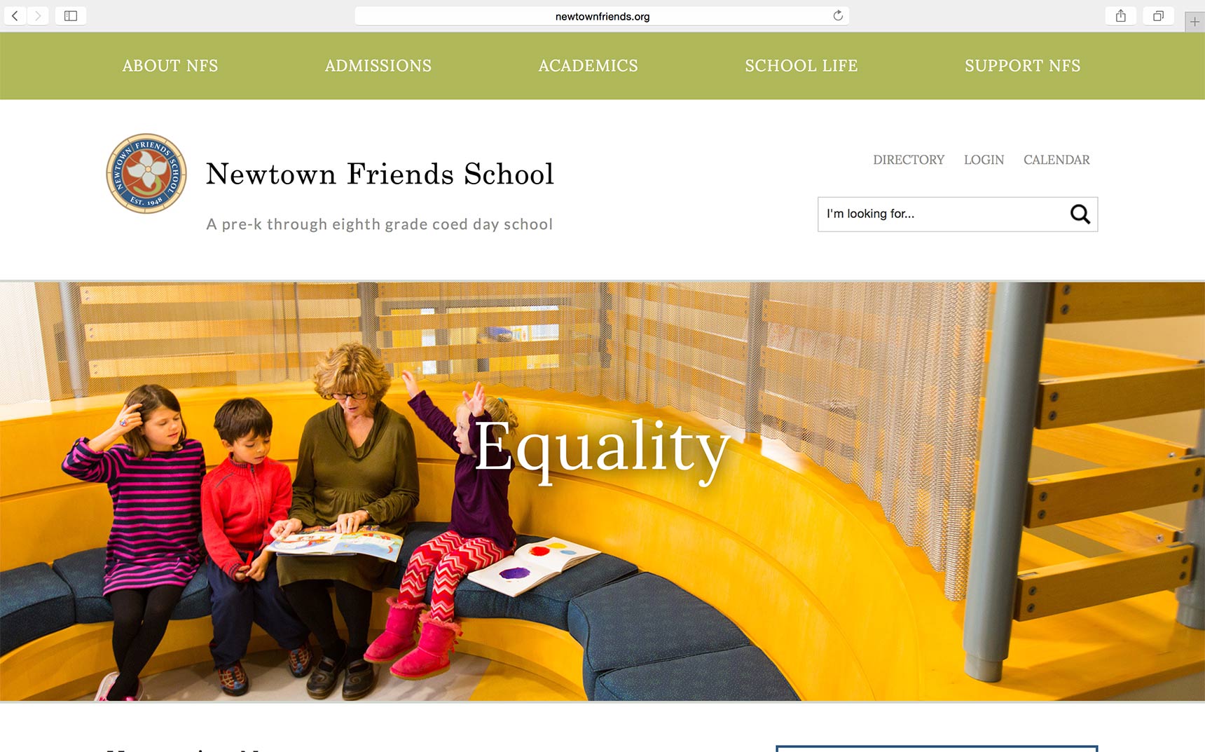 Newtown Friends School Website, Michael Branscom Photography.