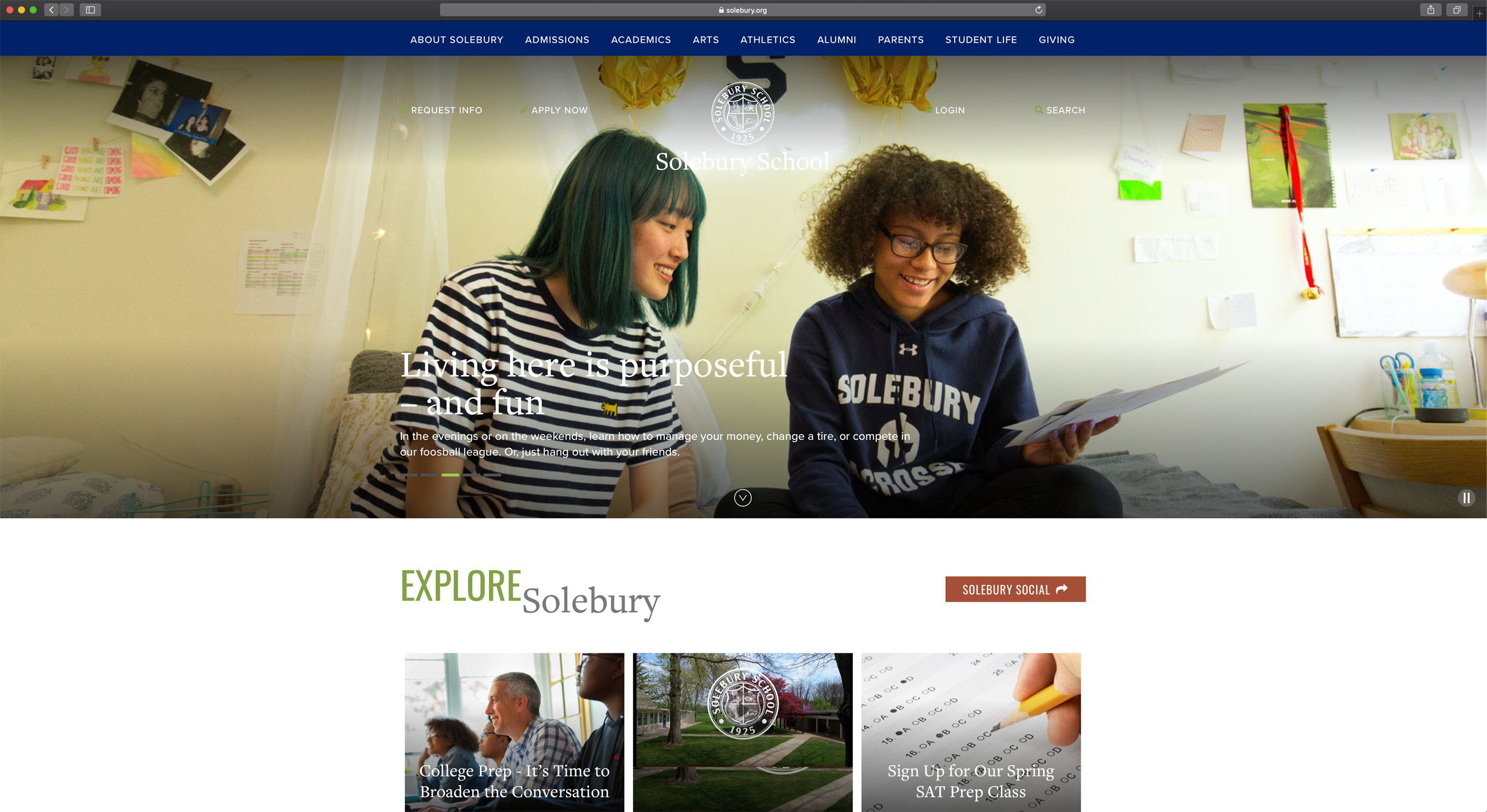 Solebury School Website, Michael Branscom Photography.